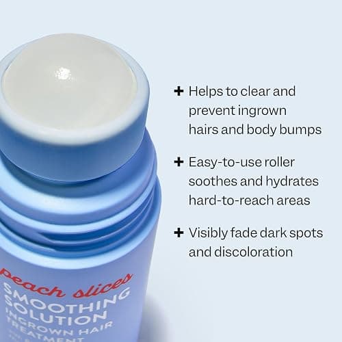 Peach Slices - Smoothing Solution Ingrown Hair Treatment (1.69 oz) - Smooth, Relieve, Soften Skin - 360 Roller - BHA, AHA, PHA, Niacinamide, Licorice - Vegan & Cruelty Free - Korean Skin Care & Beauty thumbnail 2