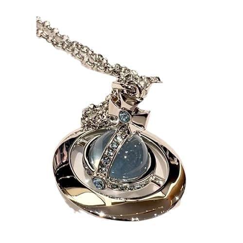 HXLIANG Three-Dimensional Star Necklace - 71-80cm Glacier Blue Titanium Senior Electroplating - Image 1