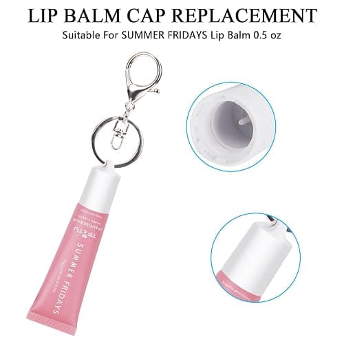 Rolitwils Keychain Holder for Lip Gloss Summer Fridays - Lip Balm Holder Keychain - Portable Lipgloss Case with Keyring thumbnail 2
