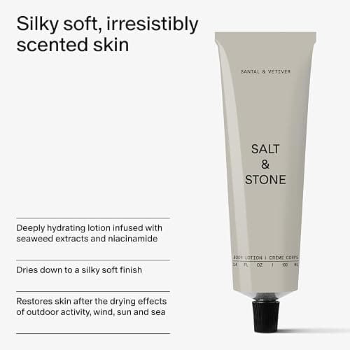 Salt & Stone Body Lotion for Women & Men | Hydrates, Nourishes & Softens Skin | Restores Dry Skin | Fast-Absorbing | Cruelty-Free & Vegan (100 ml) (Santal & Vetiver) thumbnail 5