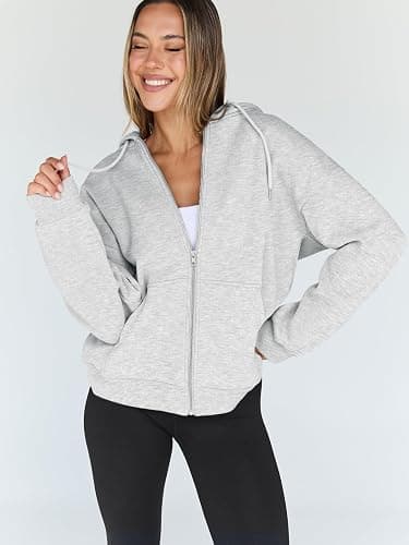 Trendy Queen Womens Zip Up Hoodies 2026 Oversized Sweatshirt thumbnail 2