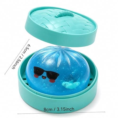 Shark Dumpling Squishy, Random 1 of 7 Colors, Mystery Dumpling Squishy with Box, Cute Squeeze Balls Stress Relief Sensory for Holiday & Birthday Gifts thumbnail 3