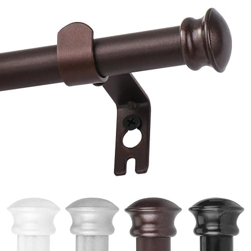 CorkLatta Bronze Curtain Rods for Windows 30 or 45 Inches with Brackets,Decorative 5/8 Inch Diameter Small Window Curtain Rod Set for Bedroom, Room Divider, Living Room, Kitchen, Bathroom - Image 1
