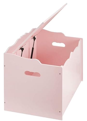Amazon Basics Kids Toy Box, Wooden Organizer Storage Chest, Pink, 30" x 18" x 19" thumbnail 4