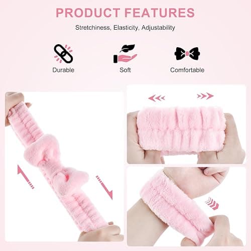 Dorbetar 6Pack Headbands and Wristband Set for Washing Face, Spa Skincare Makeup Headband, wrist bands and hair band for face wash, for Women and Teen Girl skincare tools Gifts thumbnail 3
