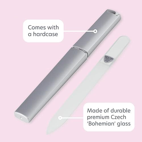 Bona Fide Beauty Czech Glass Nail Files for Natural Nails (Clear) - 1Pc Crystal Nail Filer, Nano Glass File with Case Handcrafted in The Czech Republic thumbnail 7
