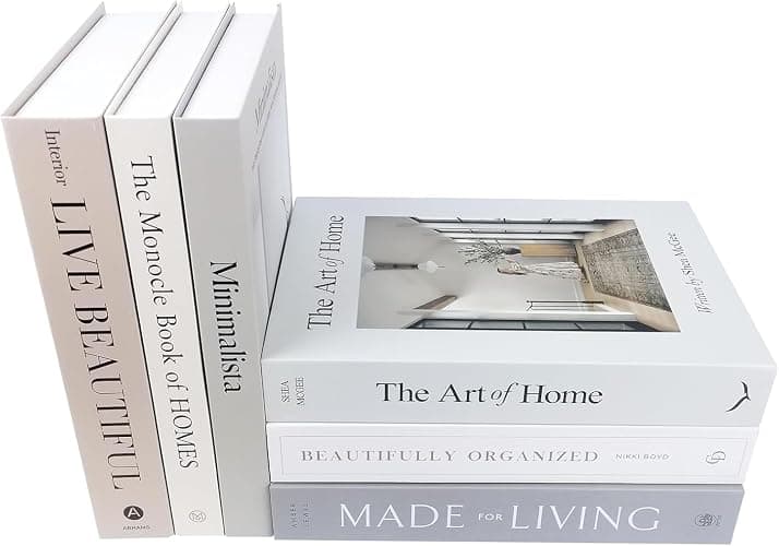 6PCS Decorative Books for Coffee Table-Faux Books for Decoration-Coffee Table Decor-Hardboard Fake Decorative Book for Bookshelf Home Decor Display - Image 1
