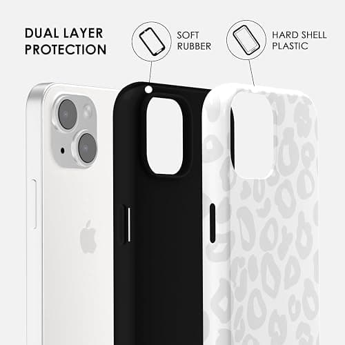 Svanove Cheetah Print Phone Case for iPhone 15 Case Girly, Cute Leopard Case for Women, Luxury Trendy Retro Cool Animal Print Design, Aesthetic Pattern Y2k Slim Hard Shell Plastic Cover, White thumbnail 3