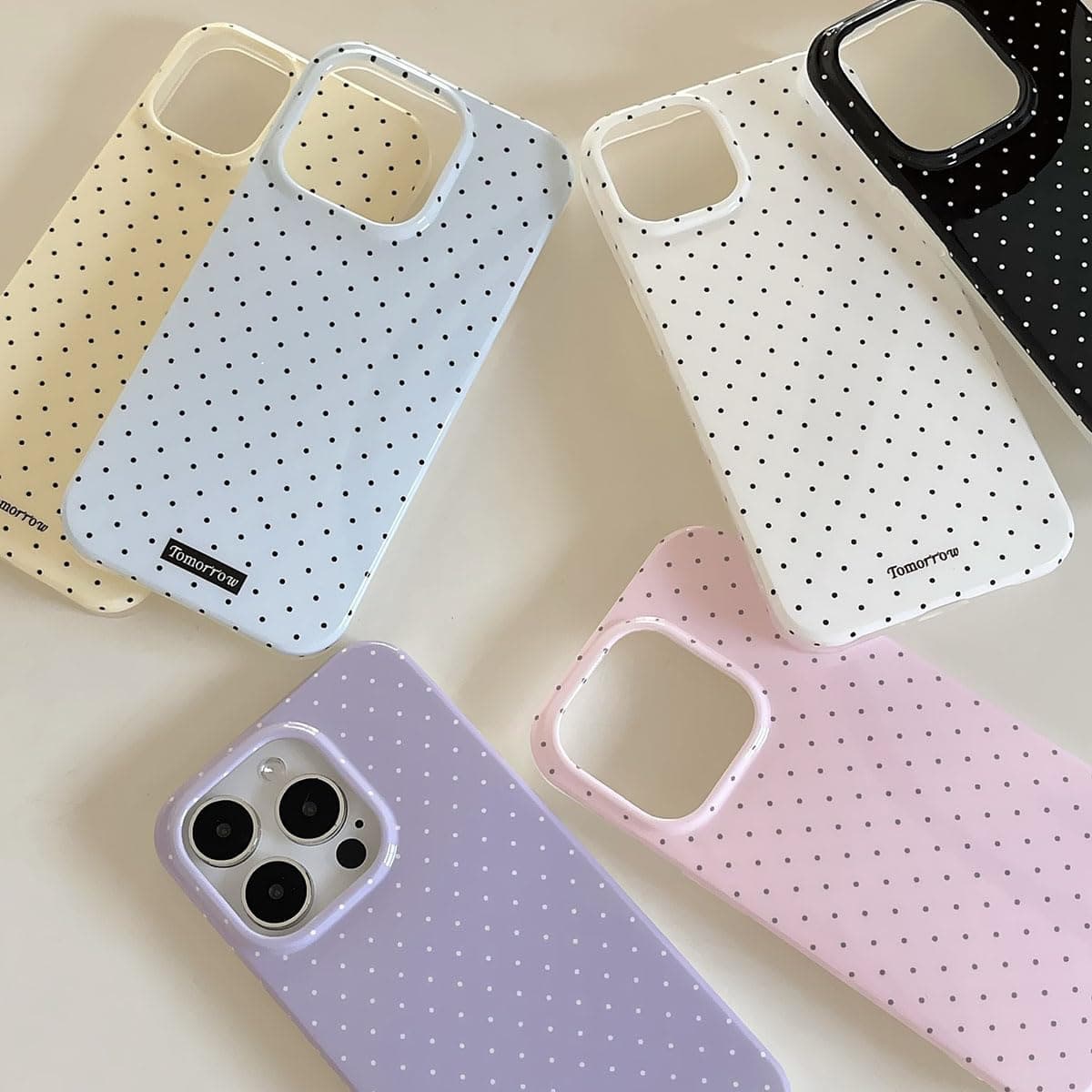 Cute Dots Pattern iPhone 13 iPhone 14 Case Aesthetic Design Simple Stylish Soft TPU Protective Phone Case for iPhone 13/14 - White thumbnail 5