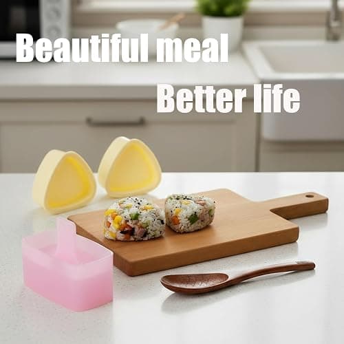 3 Pack Musubi Press Kit with Onigiri Mold，Non-Stick Sushi Maker for Bento Boxes, Kid Lunch & Homemade Musubi (Easy Demold) thumbnail 6