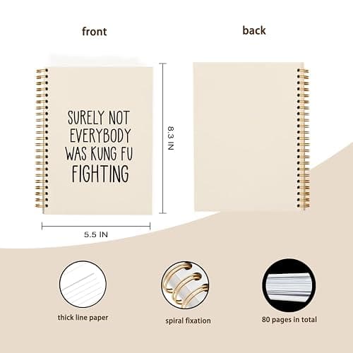 hold fizz Funny Office Gifts Notebook Journal, Gag Fun Gifts for Coworker Employee Colleague Boss Adults, Kung Fu Fighting, Sarcastic Gift for Women Men, Spiral Notebook 5.5 x 8.3 thumbnail 3