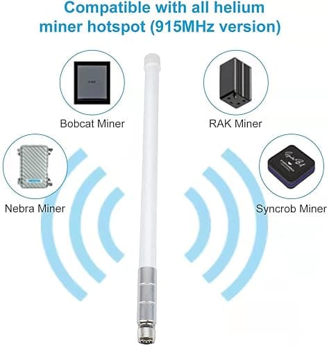 Waterproof 5.8dBi Lora 915MHz Fiberglass Antenna with 20Ft Low Loss KMR195 Cable for Helium Hotspot RAK Nebra Bobcat 300 SenseCAP M1 Hotspot HNT Miner Heltec V3 Meshtastic LORA32 915MHz LoRa Module thumbnail 2