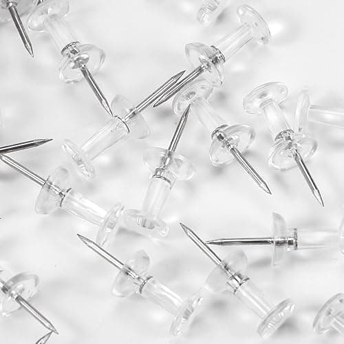 Yalis Push Pins 600 Count, Standard Clear Thumb Tacks Steel Point and Clear Plastic Head thumbnail 8
