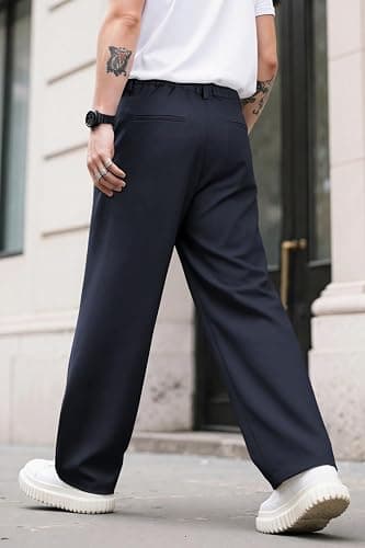 Heyfanee Mens Casual Pants Loose Fit Slacks for Men with Belt Loops thumbnail 3