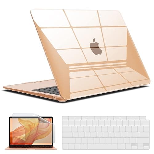 iBenzer Compatible with New MacBook Air 13 inch case 2022 2021 2020 M1 A2337 A2179 A1932, Hard Shell Case&Keyboard Cover&Screen Film for Mac Air 13 with Touch ID,Crystal Clear, CA-AT13CYCL+2 - Image 1