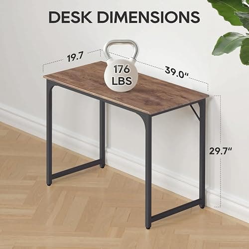 BestOffice 39 Inch Computer Desk,Home Office Desk Writing Study Table Modern Simple Style PC Desk with Metal Frame for Home Office thumbnail 3