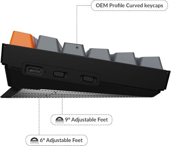 Keychron K4 96% Layout 100 Keys Wireless Bluetooth 5.1/Wired USB Mechanical Gaming Keyboard with Gateron G Pro Brown Switch White LED Backlight N-Key Rollover for Mac Windows PC-Version 2 thumbnail 5