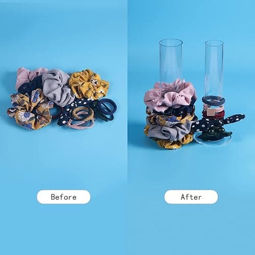 ByKen 2PcS Acrylic Scrunchie Holder Organizer,Hair Ties Holder for Bathroom,Clear Hair Accessories Bowknot Organizer,Room Decor for Girls thumbnail 5