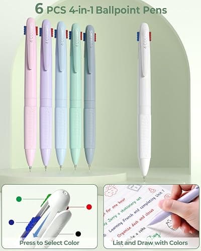Four Candies 56 PCS Aesthetic School Supplies with Pencil Case, 6 Multicolor Pen, 12 Pastel Highlighters, 5 Gel Pens Black Ink, 9 Mechanical Pencils for Student Stationary Set Preppy Stuff (Green) thumbnail 3