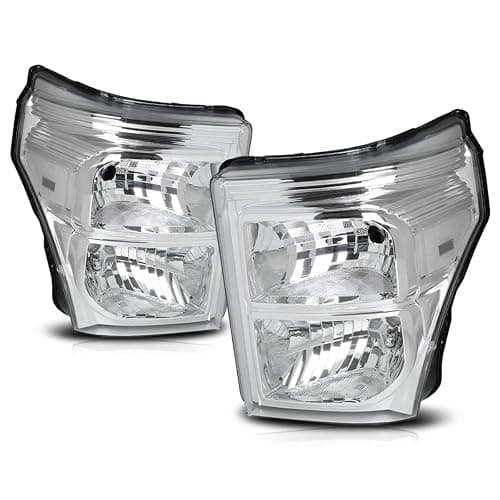 PM PERFORMOTOR Headlights Assembly Compatible with 11-16 Ford F250-F550 Super Duty | 2PCS Headlamps with Chrome Housing Clear Lens thumbnail 2