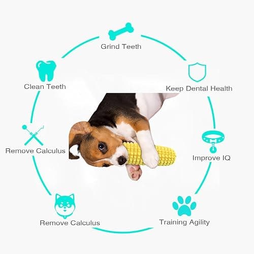 Mloowa Dog Chew Toys for Aggressive Chewers,Corn Interactive Squeaky Dog Toys for Puppy Medium Breed,Tough Rubber Dental Chew Dog Toys thumbnail 2