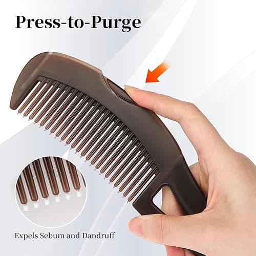 Dandruff Comb with Self-Cleaning Hollow Teeth & Massage Handle - Scalp Detox Comb for Flakes, Oil Removal - Dandruff Scalp Hair Combs for Women/Men/Kids thumbnail 3