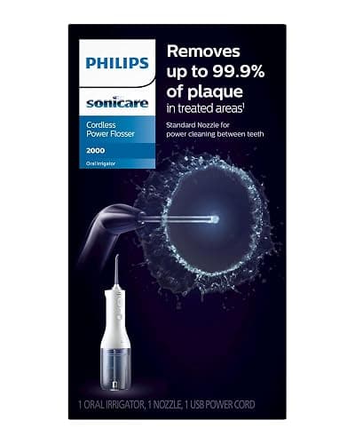 Philips Sonicare Water Flosser Cordless – Rechargeable Power Dental Waterflosser for Teeth, Portable Oral Irrigator with 3 Intensity Settings, 360° Rotating Nozzle – (White) thumbnail 8