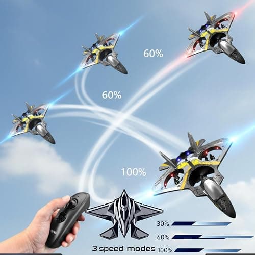 Akargol Sky Riders Rc Jet Plane with Light, Foam Remote Control Airplanes for Gift Chirstmas, RC Airplane Fighter Jet 360° Flip Fighter Jet Toys, Stunt Roll, Airplane Toy Gifts for Boys thumbnail 6