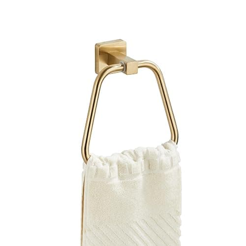 Brushed Gold Towel Ring for Bathroom, Kitchen Bath Towel Holder Hangers Wall Mount Heavy Duty Stainless Steel thumbnail 4