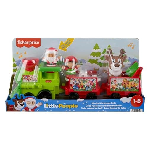 Fisher-Price Little People Toddler Toy Musical Christmas Train with Santa Elf & Reindeer Figures for Pretend Play Kids Ages 1+ Years thumbnail 6