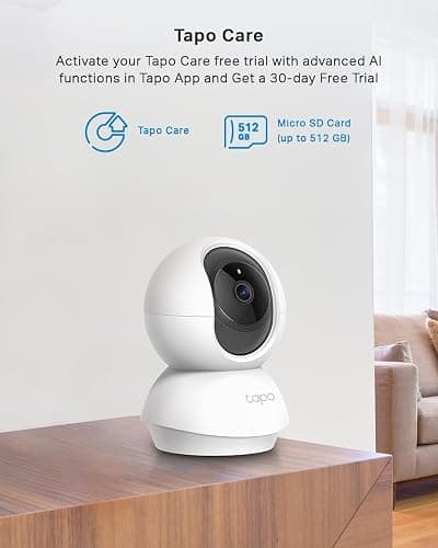 Tapo C210 2K 3MP Pan/Tilt Indoor Security Camera Pet Camera House Security | CCTV Camera, Dog Cat Camera, Baby Camera, 360° View, No Monthly Fee, Night Vision, AI Motion Detection, Two-Way Audio, Alexa thumbnail 11
