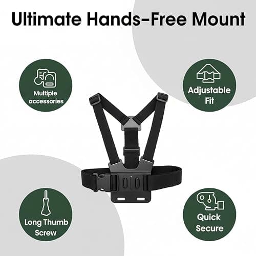 Mobile Phone Chest Mount Set, Strap Holder Cell Phone Clip for Action Camera POV Compatible with Samsung iPhone Plus etc thumbnail 3