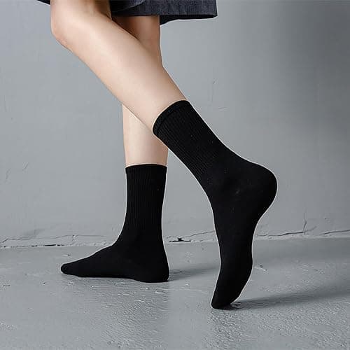 KEYRI 6 Pairs Running Socks Women's Cotton Socks | Trainer Socks Walking Socks for Man & Women One Sizes, Mid-Calf Socks Comfortable and Breathable for Running Walking Gym thumbnail 2