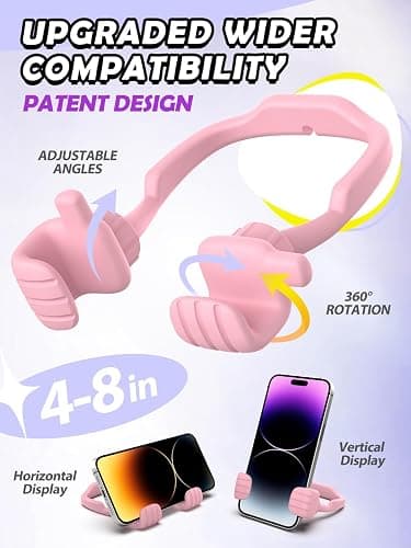 Stocking Stuffers for Teens Girls Boys Adults Cell Phone Stand: UPGRADE Adjustable Thumbs Up Lazy Phone Holder for Desk Cool Gadgets Fun Birthday Gift Ideas for Kids Teenager Women Gifts for Christmas thumbnail 3