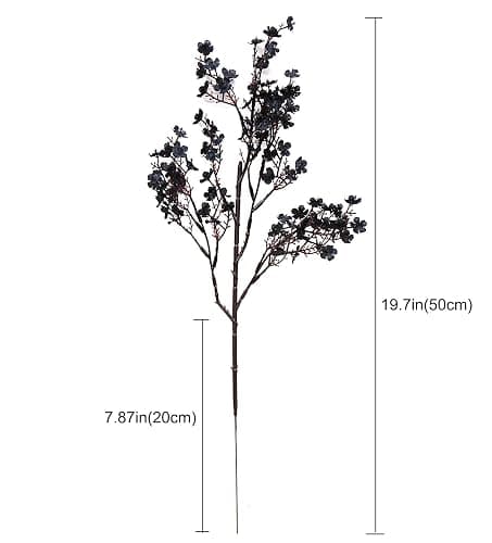 JAKY-Global Babys Breath Fabric Cloth Artificial Flowers 6 Bundle European Fake Silk Plants Decor Wedding Party Decoration Bouquets Real Touch DIY Home Garden (Black-6pcs) thumbnail 3