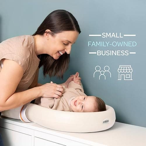 Keekaroo Peanut Changer Baby Vanilla – The Original - Easy-to-Clean Changing pad and The only Shell Over Foam, Fully Water Repellant, Wipeable Diaper pad, Wipe-Clean Changing pad thumbnail 6