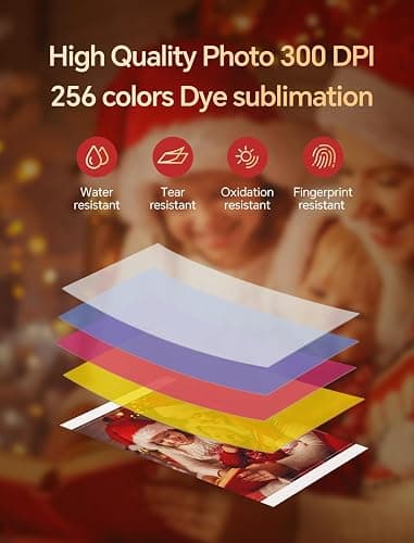 HPRT Photo Printer 4x6,+108Sheets&2ribbon,Instant Picture Printer for iPhone, Android, Smartphone,Portable Photo Printers for Home Use,Thermal Dye-Sublimation, AR Video Printing（White） thumbnail 4