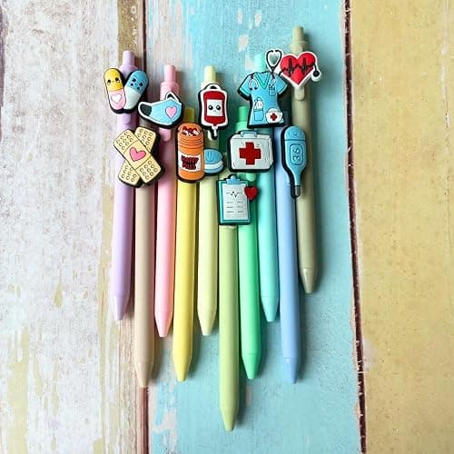 YJ PREMIUMS 10-Pack of Cute Nursing Pens with Heart, Syringe Designs in Black Ink - Versatile Writing Instruments for Nurses, Medical Assistants, Students (Medical) thumbnail 2