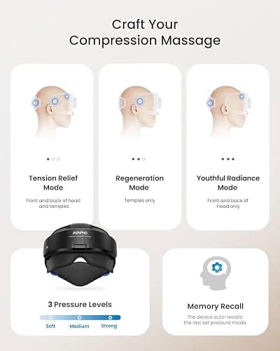 RENPHO Eyeris Masc Head and Eye Massager, FSA Eligible HSA, Head Massager for Forehead, Occiput and Temple, Heated Mask Massager for Scalp Relaxation and Stress Relief thumbnail 6