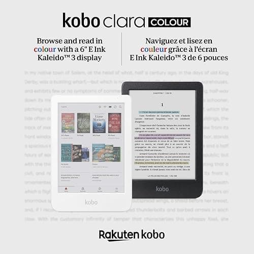 Kobo Clara Colour | Colour eReader | 6” Glare-Free Colour E Ink Kaleido 3 Display | Dark Mode Option | Waterproof | Audiobooks | 16GB of Storage (White) thumbnail 2