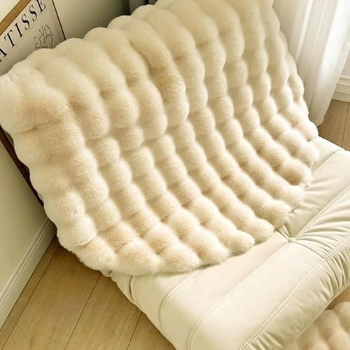 rlmiesy Faux Fur Round Rugs for Bedroom, Soft Plush Round Area Rug for Nursery, Shaggy Carpet for Living Room, Fluffy Circle Rugs Non Slip Carpet for Kids Room thumbnail 4