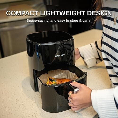 RAMJOY Air Fryer 3.8 Quarts for 1-2 people, 8-in-1 Functions, Air Fry, Roast, Bake, Broil, Preheat, Shake, Digital Small Air Fryer, Nonstick Dishwasher-Safe Basket, Compact Air Fryers, Black thumbnail 7
