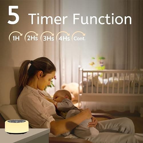 Soother Sleep Sound Machine Night Light White Noise Machine with 30 Soothing Sounds & 12 Color Night Lights for Baby Kids Adults Brown Noise Machine with Timer & Continuous Play for Home Travel Office thumbnail 5