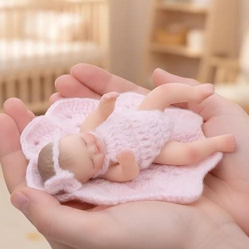 Cloveray 5 inch Mini Platinum Silicone Reborn Baby Doll, Tiny Silicone Baby Dolls，Realistic Newborn Baby Dolls Full Body Stress Relief, Decoration, Gifts, Collectible thumbnail 2