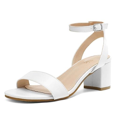 DREAM PAIRS Women's Open Toe Ankle Strap Low Block Chunky Heels Sandals Party Dress Pumps Shoes - Image 1