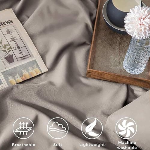 KimLuxz Tan Comforter King Size, 3 Piece Dark Khaki Soft Modern Bedding Set, Lightweight Taupe All Season Microfiber Down Alternative Bed Comforter with 2 Pillow Shams for Women Men | Soft Dark Khaki Bedding Set, Lightweight Taupe All Season Microfiber Down Alternative Bed Comforter with 2 Pillow Shams thumbnail 4