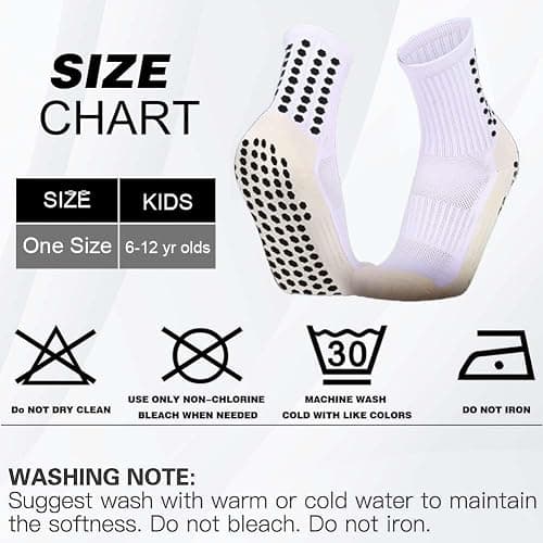 Ukontagood 8 Pairs Kids Grip Soccer Socks, Non Slip Socks for 6-12 Years Old Kids, Anti Slip Socks for Soccer Basketball thumbnail 7