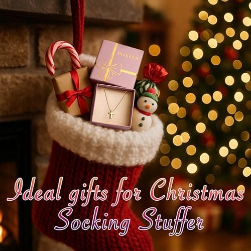 Christmas Stocking Stuffers Cross Necklace for Women Girls, Dainty Cute 14K Gold Silver Plated Cross Pendant Jewelry Non Tarnish Waterproof Simple Small Necklace Christian Baptism Religious Faith Gifts thumbnail 7