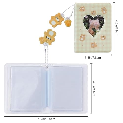 2 Pieces Photocard Binder Album, Mini Photo Album Kpop, 3 Inch Kpop Love Heart Hollow Photocard Binder, Mini Photo Card Book Holder (Style 1) thumbnail 3