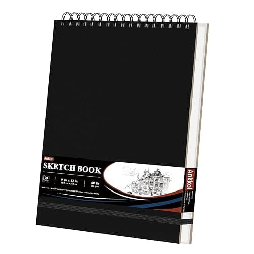 Ankkol Sketch Book 9x12, Top Spiral Bound Sketchbook,100 Sheets_68lb/100gsm | Art Sketch Pad for Kids, Adults, Beginners, Artists, Acid-Free Sketch Paper, Thick Drawing Paper, Hardcover, Perforated Pages - Image 1